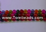 CKQ393 15.5 inches 10mm round dyed crackle quartz beads