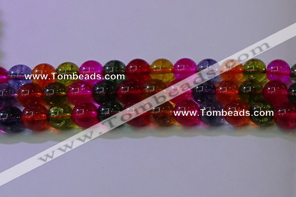 CKQ393 15.5 inches 10mm round dyed crackle quartz beads