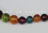 CKQ49 15.5 inches 6mm - 14mm round dyed crackle quartz beads