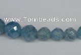 CKQ51 15.5 inches 6mm - 14mm faceted round dyed crackle quartz beads