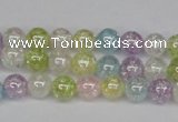 CKQ61 15.5 inches 6mm round AB-color dyed crackle quartz beads