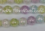 CKQ63 15.5 inches 10mm round AB-color dyed crackle quartz beads