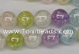 CKQ65 15.5 inches 14mm round AB-color dyed crackle quartz beads