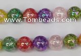 CKQ75 15.5 inches 14mm round AB-color dyed crackle quartz beads