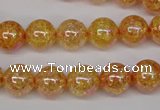 CKQ92 15.5 inches 8mm round AB-color dyed crackle quartz beads