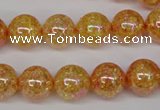 CKQ93 15.5 inches 10mm round AB-color dyed crackle quartz beads