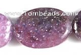 CKU02 15 inches 10*14mm oval purple kunzite beads Wholesale