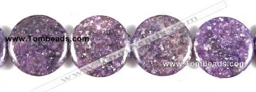 CKU05 15 inches 25mm coin purple kunzite beads wholesale