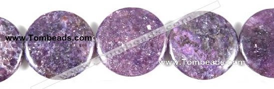 CKU06 15 inches 30mm coin purple kunzite beads wholesale