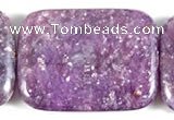 CKU14 15 inches 30*40mm rectangle purple kunzite beads wholesale