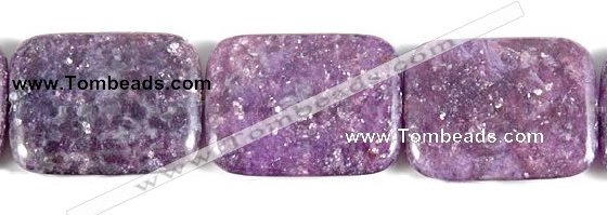 CKU14 15 inches 30*40mm rectangle purple kunzite beads wholesale