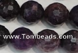 CKU27 15.5 inches 18mm faceted round purple kunzite beads wholesale