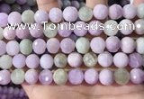 CKU326 15.5 inches 10mm faceted round natural kunzite beads