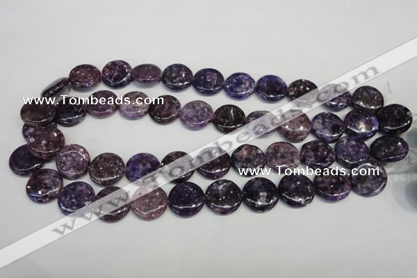 CKU37 15.5 inches 18mm flat round purple kunzite beads wholesale