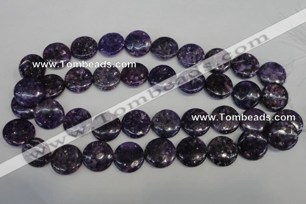 CKU38 15.5 inches 20mm flat round purple kunzite beads wholesale