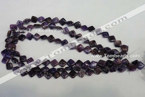 CKU48 15.5 inches 10*10mm diamond purple kunzite beads wholesale