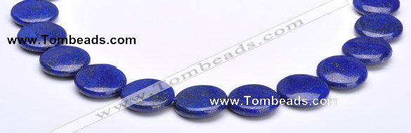 CLA20 coin 20mm deep blue dyed lapis lazuli gemstone beads