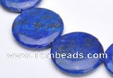 CLA21 coin deep blue dyed lapis lazuli 25mm gemstone beads