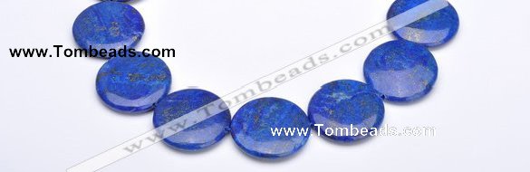 CLA21 coin deep blue dyed lapis lazuli 25mm gemstone beads