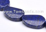 CLA31 19*25mm twisted oval deep blue dyed lapis lazuli beads