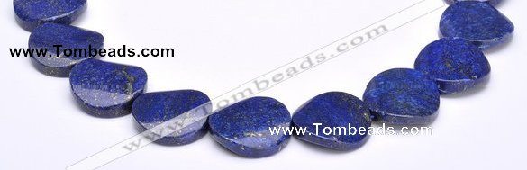 CLA32 26*26mm twisted coin deep blue dyed lapis lazuli beads