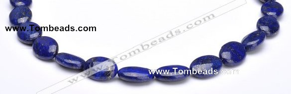 CLA35 flat oval 13*18mm deep blue dyed lapis lazuli beads