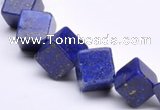 CLA40 oblique-drilled cubic 10*10*10mm dyed lapis lazuli beads