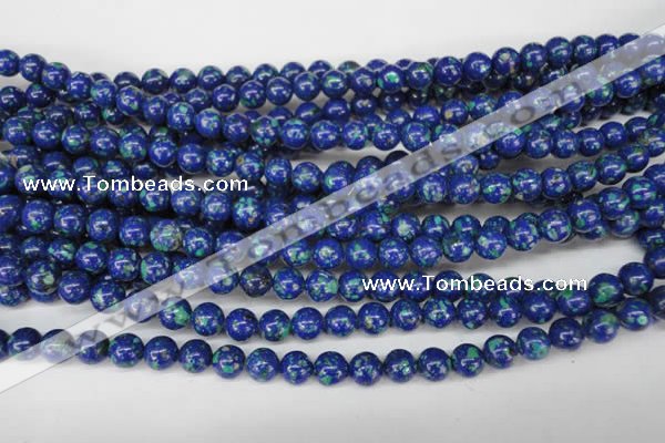 CLA402 15.5 inches 8mm round synthetic lapis lazuli beads