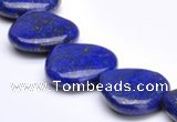 CLA41 20*20mm heart deep blue dyed lapis lazuli beads wholesale