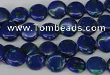 CLA410 15.5 inches 10mm flat round synthetic lapis lazuli beads