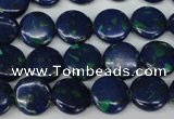 CLA411 15.5 inches 12mm flat round synthetic lapis lazuli beads