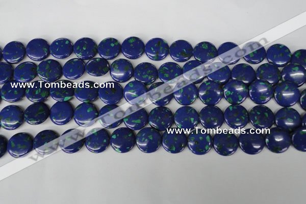 CLA415 15.5 inches 20mm flat round synthetic lapis lazuli beads