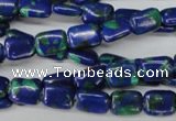 CLA425 15.5 inches 6*8mm rectangle synthetic lapis lazuli beads