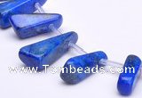 CLA44 Freeform pyramid deep blue dyed lapis lazuli stone beads