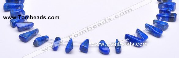 CLA44 Freeform pyramid deep blue dyed lapis lazuli stone beads