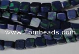 CLA445 15.5 inches 6*6mm square synthetic lapis lazuli beads