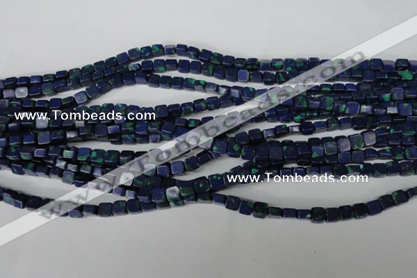 CLA445 15.5 inches 6*6mm square synthetic lapis lazuli beads