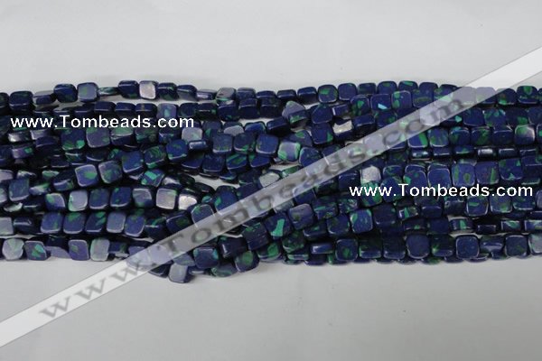 CLA447 15.5 inches 8*8mm square synthetic lapis lazuli beads