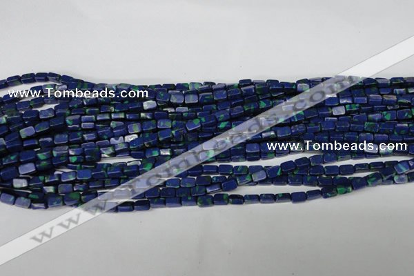 CLA451 15.5 inches 4*6mm rectangle synthetic lapis lazuli beads