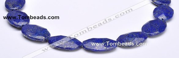 CLA46 20*30mm faceted oval deep blue dyed lapis lazuli beads