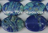 CLA465 15.5 inches 18*25mm oval synthetic lapis lazuli beads