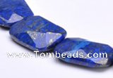 CLA47 Faceted rectangle 20*30mm deep blue dyed lapis lazuli bead