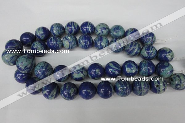 CLA475 15.5 inches 20mm round synthetic lapis lazuli beads