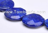 CLA48 Faceted coin 25*25mm deep blue dyed lapis lazuli beads