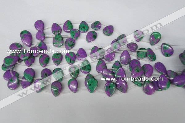 CLA537 Top-drilled 13*18mm flat teardrop synthetic lapis lazuli beads