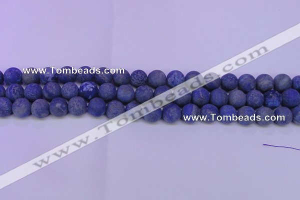 CLA61 15.5 inches 6mm round matte lapis lazuli beads