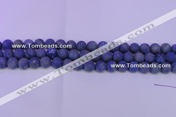 CLA63 15.5 inches 10mm round matte lapis lazuli beads