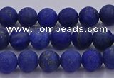 CLA70 15.5 inches 4mm round matte lapis lazuli beads wholesale