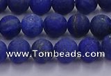 CLA71 15.5 inches 6mm round matte lapis lazuli beads wholesale