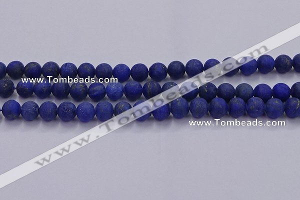 CLA72 15.5 inches 8mm round matte lapis lazuli beads wholesale
